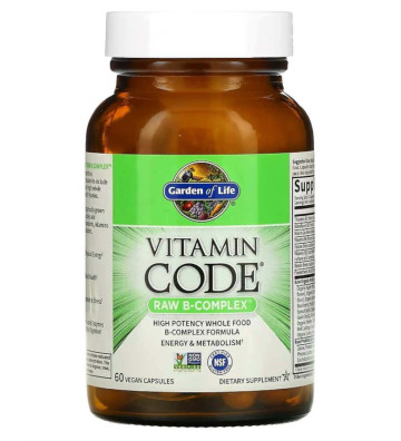 Vitamin Code Raw B-Complex - 60 kapsułek wegańskich zbliżenie
