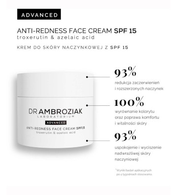 Anti-Redness Face Cream SPF 15 Cream for vascular skin SPF 15 50ml - Dr Ambroziak 3