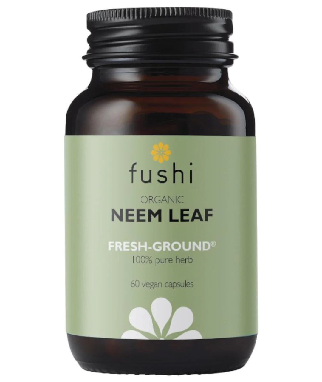 Organic Neem leaf capsules, freshly ground 60 capsules approximation