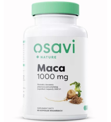 Suplement diety Maca (Nature), 1000mg - 60 kapsułek wegańskich zbliżenie