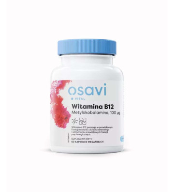 Dietary supplement Vitamin B12 Methylcobalamin, 100mcg - 60 vegan capsules - Osavi 1