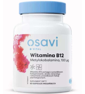 Dietary supplement Vitamin B12 Methylcobalamin, 100mcg - 60 vegan capsules - Osavi 4