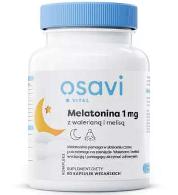 Dietary supplement Melatonin with Valerian and Melissa, 1mg - 60 vegan capsules - Osavi 4