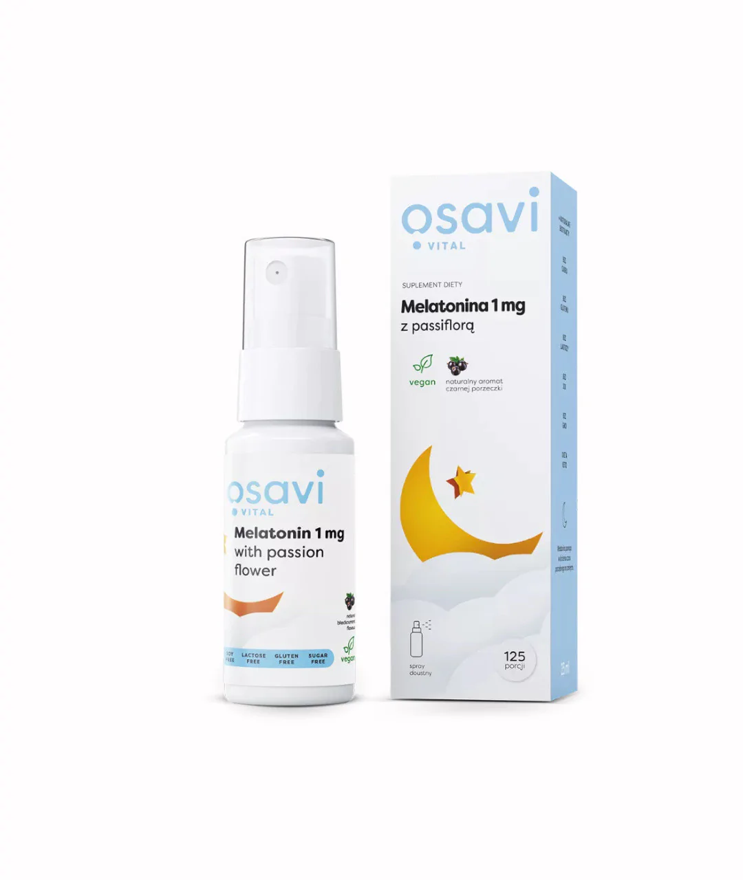 Dietary Supplement Melatonin with Passiflora Oral Spray, 1mg (Black Currant) - 25ml