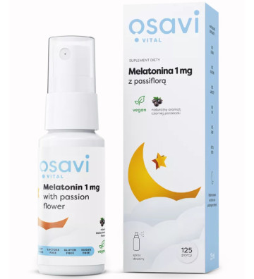 Dietary Supplement Melatonin with Passiflora Oral Spray, 1mg (Black Currant) - 25ml - Osavi 5