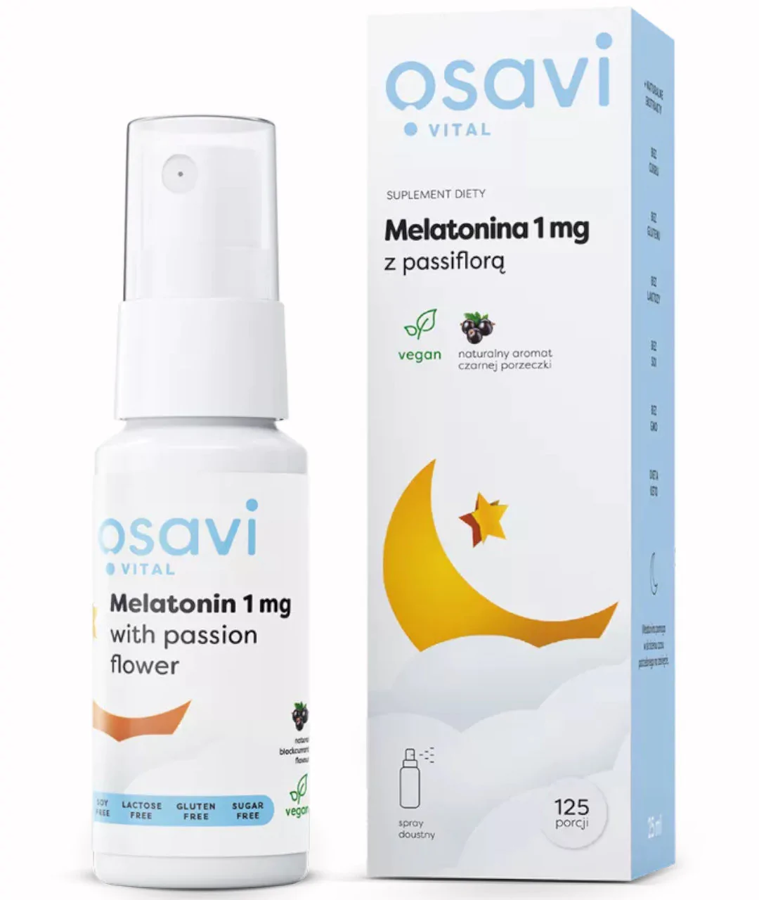 Dietary Supplement Melatonin with Passiflora Oral Spray, 1mg (Black Currant) - 25ml approximation