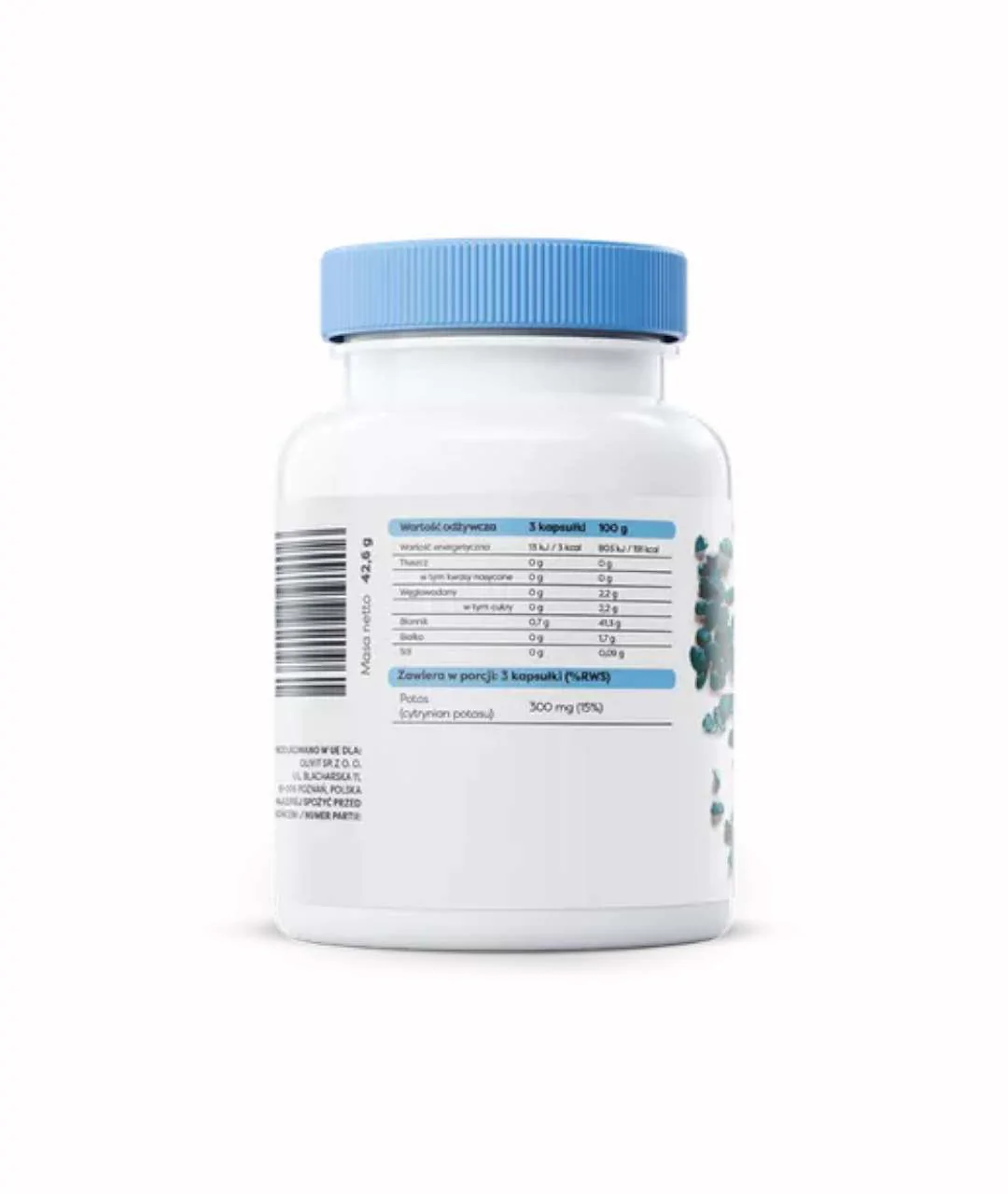 Suplement diety Potas, 300mg - 90 kapsułek wegańskich tył