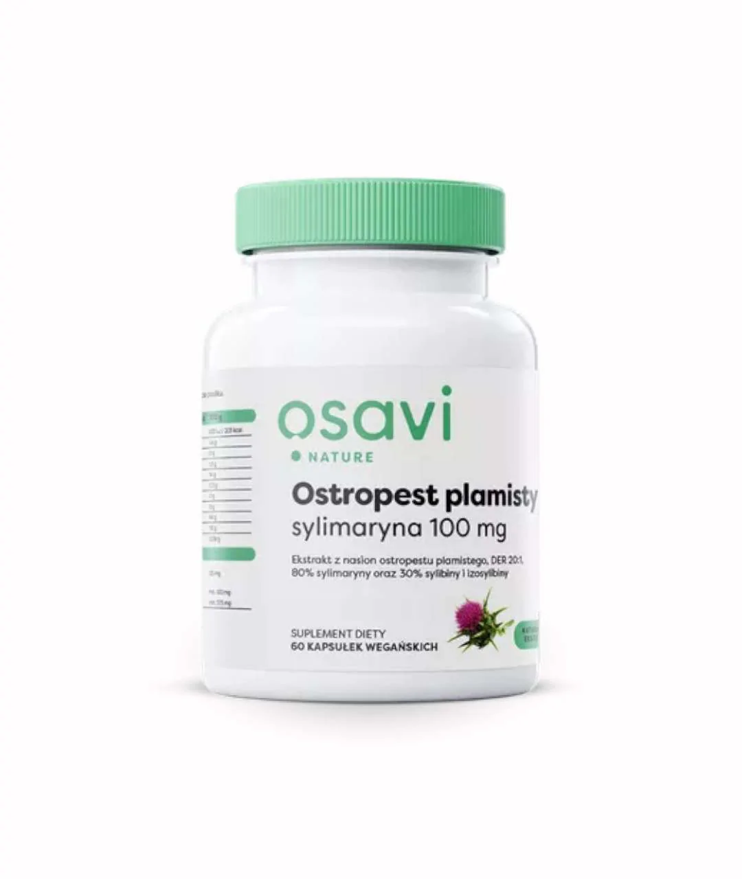 Suplement diety Ostropest Plamisty, Sylimaryna 100mg - 60 kapsułek wegańskich