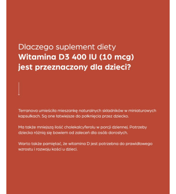 Dietary supplement Vitamin D3 400 IU (10 mcg) 50 pcs. - Terranova 4