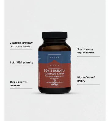 Suplement diety Sok z buraka kordyceps & reishi 70g -  2