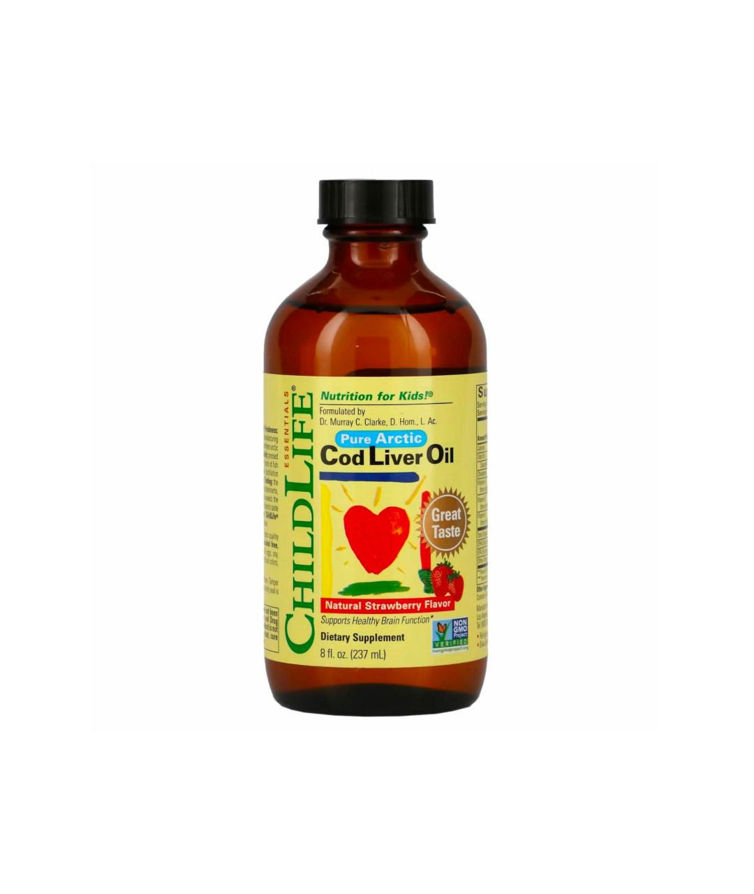 Pure Cod Liver Oil, strawberry flavor 237ml