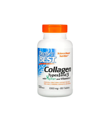 Kolagen typu 1 i 3 z Witaminą C 1000 mg 180 tabletek - Doctor's Best