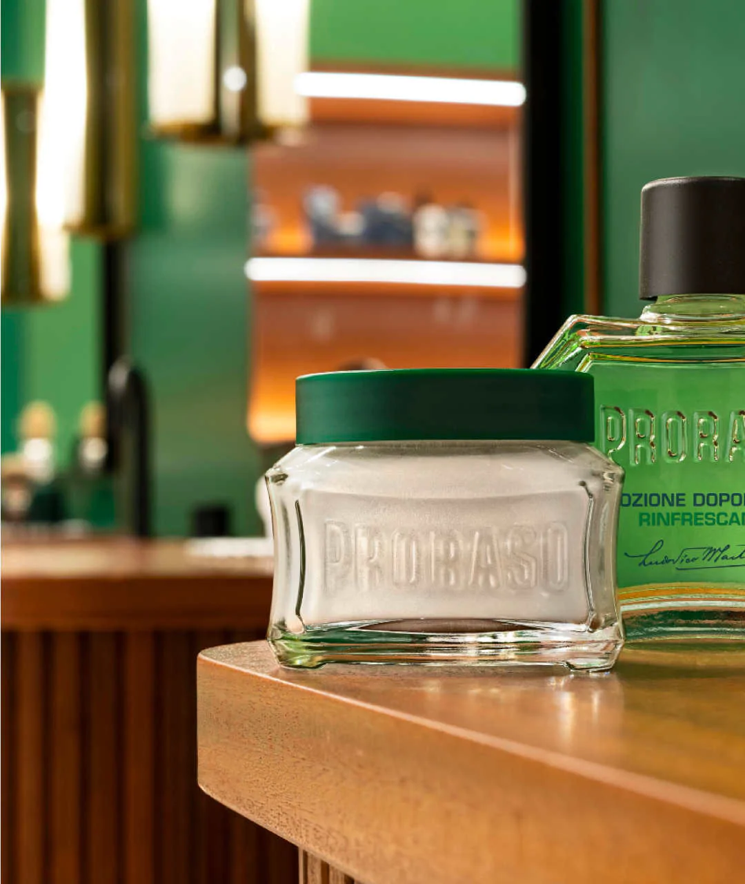 Pre-shave cream - Refreshing green line 100ml with product from the series