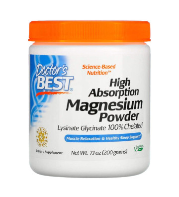 Wysoko przyswajalny Magnez 200 mg w formie proszku zbliżenie