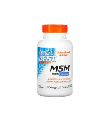 Siarka organiczna MSM z technologią OptiMSM Vegan 1500 mg 120 tabletek - Doctor's Best 1