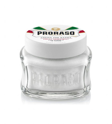 Pre-shave cream - for sensitive skin, white line 100ml - Proraso