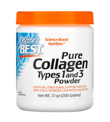 Czysty kolagen typu 1 i 3 w proszku 200 gram zbliżenie