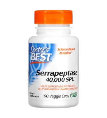 Serrapeptaza 40000 SPU o wysokiej sile działania 90 kapsułek - Doctor's Best 3