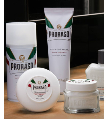 Shaving soap in a crucible - for sensitive skin, white line 150ml - Proraso 3