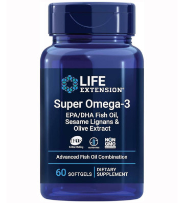 Super Omega-3 EPA/DHA with Sesame Lignans & Olive Extract - 60 kapsułek miękkich - Life Extension 2