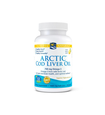 Dietary supplement Arctic Cod Liver Oil, 750 mg Lemon - 90 soft capsules - Nordic Naturals 1