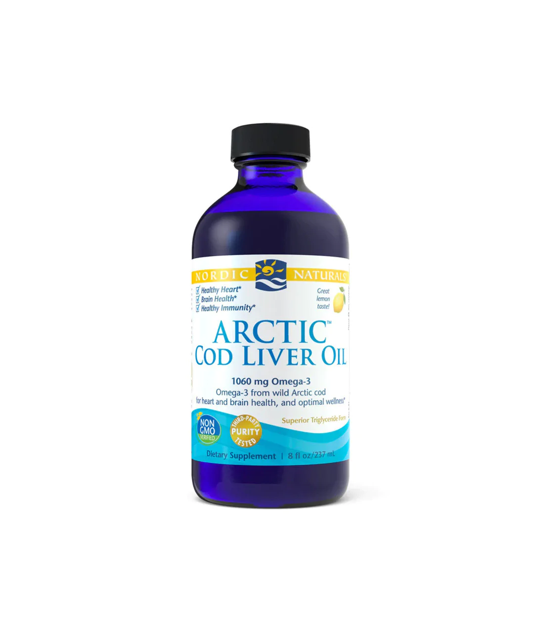 Suplement diety Arctic Cod Liver Oil, 1060 mg 237 ml cytryna