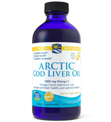 Suplement diety Arctic Cod Liver Oil, 1060 mg 237 ml cytryna zbliżenie