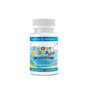 Children's DHA Xtra dietary supplement, 636 mg Berry punch - 90 soft capsules - Nordic Naturals 6