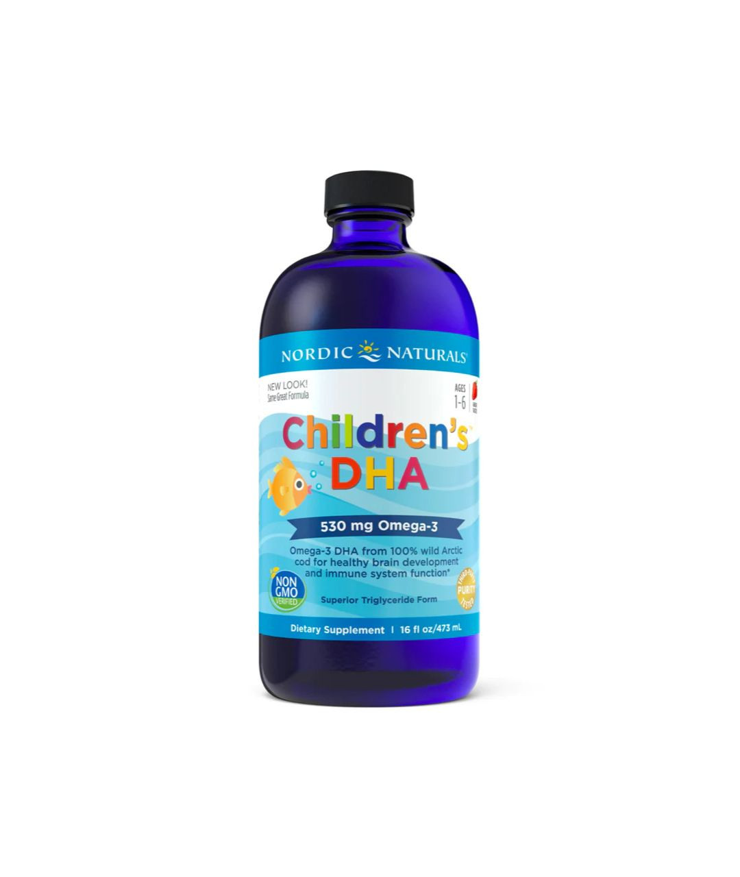 Children's DHA dietary supplement, 530mg Strawberry 473ml