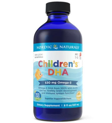 Children's DHA dietary supplement, 530mg Strawberry 237ml approximation