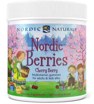 Suplement diety Nordic Berries Multivitamin 120 żelek wiśnia i jagoda zbliżenie