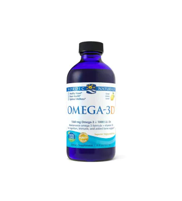 Omega 3D Dietary Supplement 1560mg Lemon 237ml Nordic Naturals