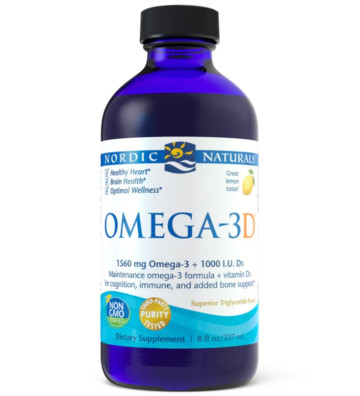 Omega-3D Dietary Supplement, 1560mg Lemon - 237ml - Nordic Naturals 3