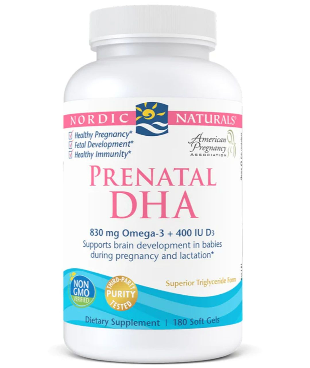 Dietary supplement Prenatal DHA 830 mg Omega 3 400 IU D3