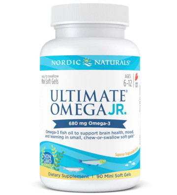 Ultimate Omega Junior dietary supplement, 680 mg Strawberry - 90 soft capsules - Nordic Naturals 3