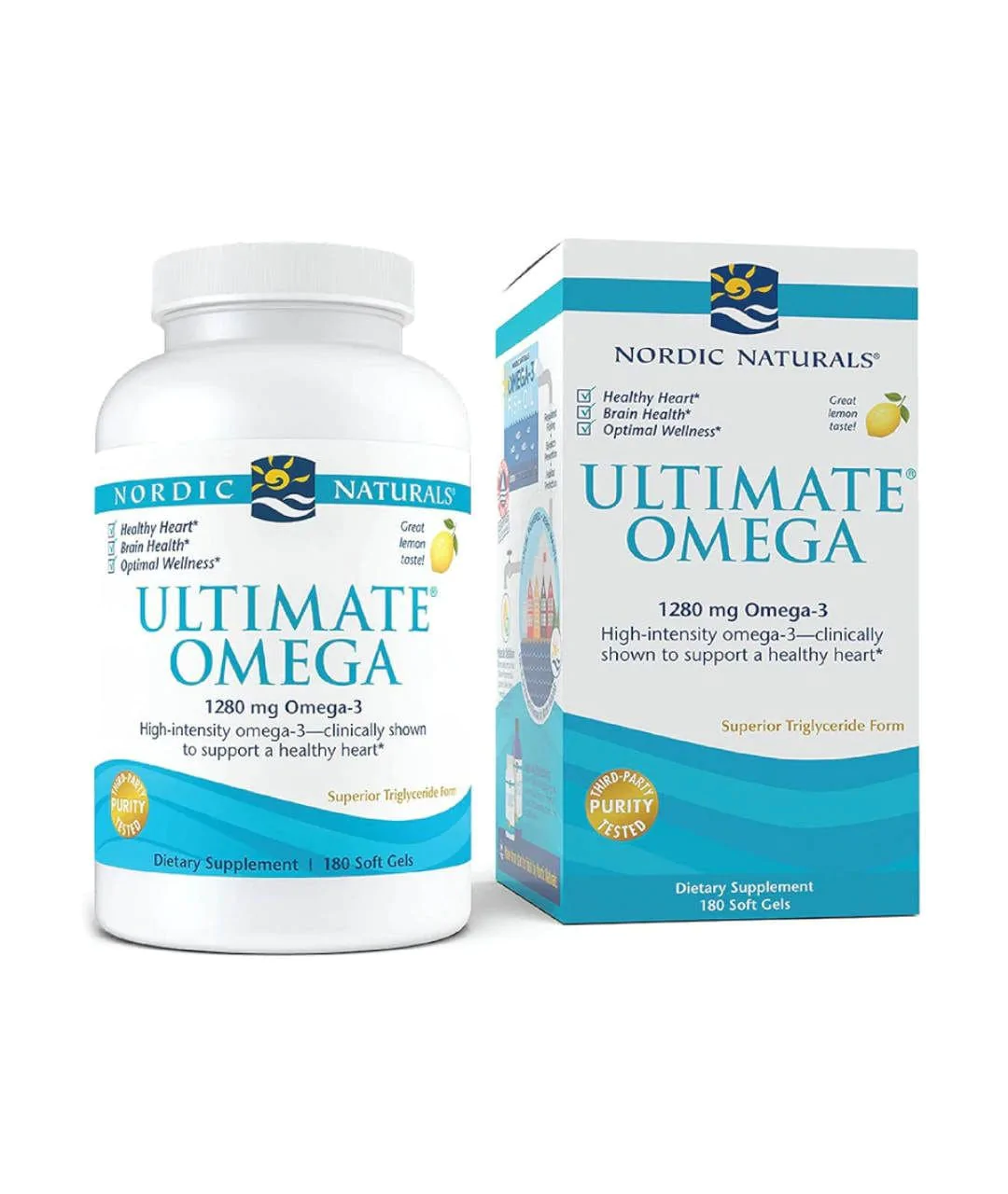 Omega 1280 MG - Lemon (180 Softgels) by Nordic Naturals