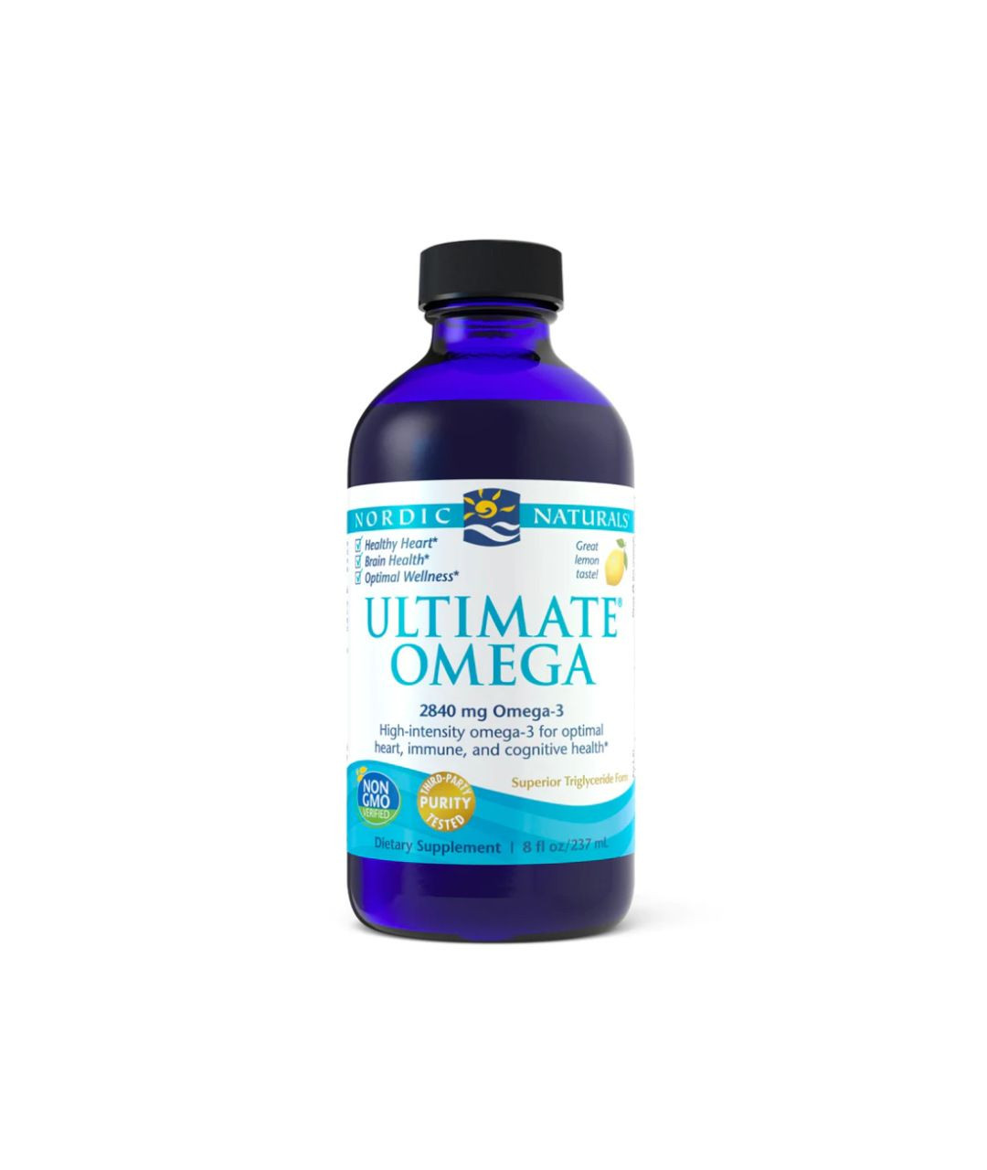 Ultimate Omega Dietary Supplement, 2840mg Lemon 237ml