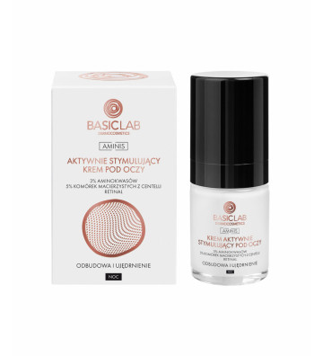 Active stimulating night cream for eyes with 3% amino acids - RECOVERY AND RESTORATION 18ml - BasicLab