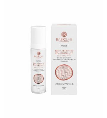 Active revitalizing day cream for face, neck and décolleté with 5% amino acids - TIGHTENING AND FILLING 50ml - BasicLab